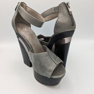 Vince Camuto 8.5 Leather Heels with Chrome